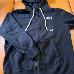 The North Face Black Zip Up Hoodie with White Drawcords